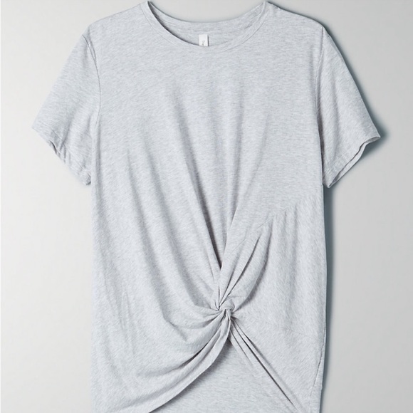 Aritzia the group Babaton knotted front draped tshirt dark grey FINAL PRICE. - Picture 2 of 7